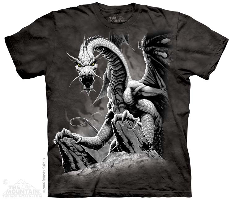 Pánské batikované triko The Mountain - Black Dragon - černé Velikost: XL