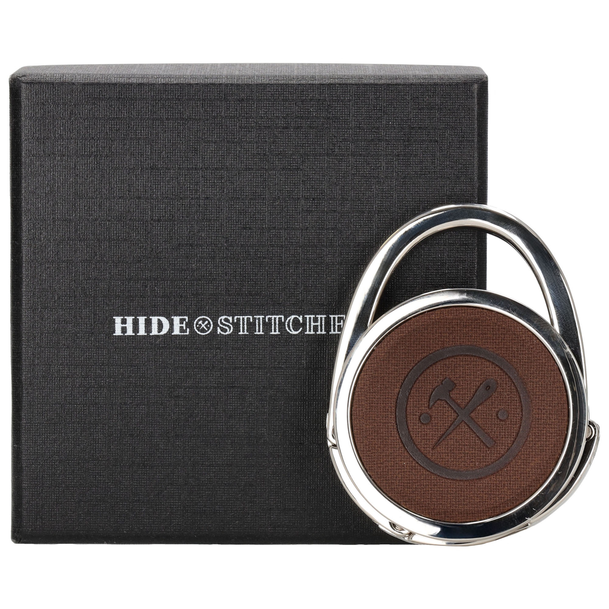 Háček na kabelku Hide & Stitches - hnědý