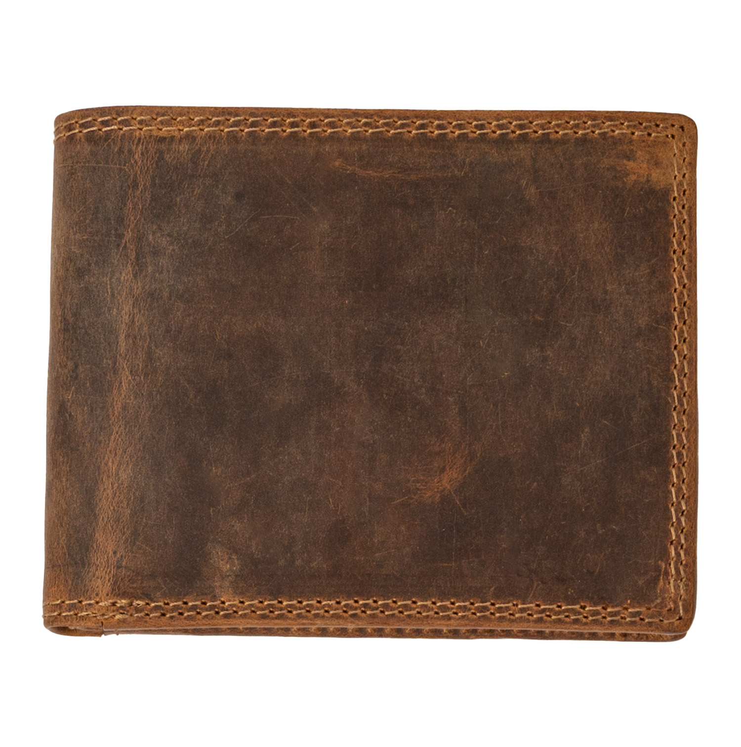 HL Kožená pánská tenká peněženka bez zapínání - hnědá