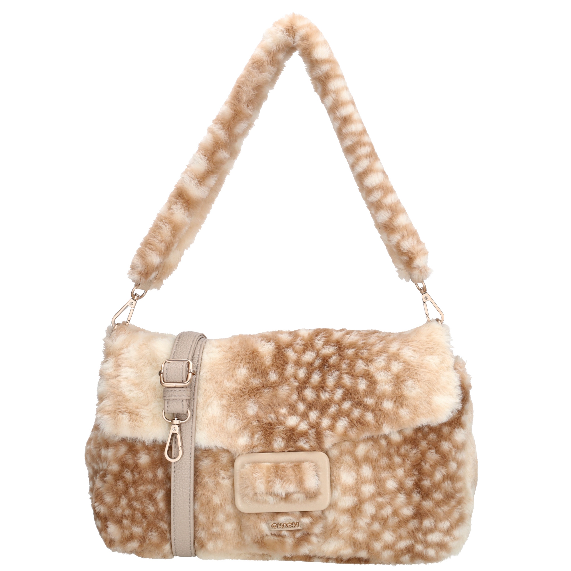 Dámská kabelka z měkké umělé kožešiny Charm London Alaska Deer - béžová