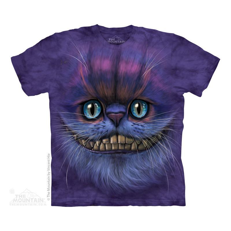 Pánské batikované triko The Mountain - Big Face Cheshire Cat - fialová Velikost: L Pánské batikované triko The Mountain - Big Face Cheshire Cat - fialová Velikost: L