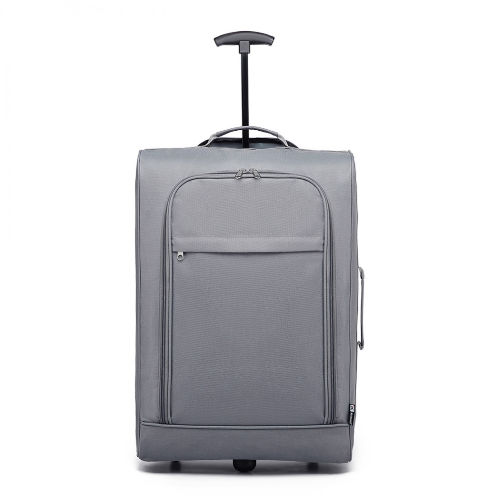 Levně KONO Cestovní příruční kufr na kolečkách - šedý - 32L