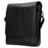 Pánská kožená crossbody taška - černá