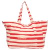 Bavlněná pruhovaná plážová taška PE-Florence - červená