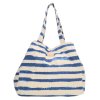 Bavlněná pruhovaná plážová taška PE-Florence - modrá