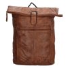Batoh z pravé kůže Old West Paint Rock na notebook 15,6" (38 cm) - koňakový - 21L