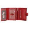 Kožená peněženka Double-d s přezkou - červená