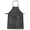 Kožená grilovací zástěra v dárkovém boxu s podtácky Hide & stitches barbecue / grill - černá