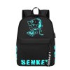 Školní svítící batoh Senkey DJ s USB portem - černý - 18,5L