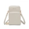 Kompaktní kabelka na mobil / peněženka s ramenním popruhem - světle šedá