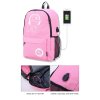 Školní svítící batoh Senkey Style s USB portem - růžový