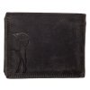 Luxusní kožená peněženka s jelenem - černá