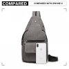 Úzký pánský crossbody batoh casual canvas Kono - šedý