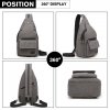 Úzký pánský crossbody batoh casual canvas Kono - šedý
