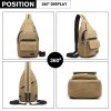 Úzký pánský crossbody batoh casual canvas Kono - khaki