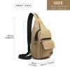 Úzký pánský crossbody batoh casual canvas Kono - khaki