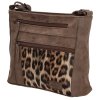 Dámská crossbody kabelka Beagles Brunete Animals - hnědá - leopardí vzor