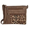 Dámská crossbody kabelka Beagles Brunete Animals - hnědá - leopardí vzor