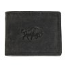 Luxusní kožená peněženka s býkem - černá