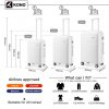Sada tří cestovních kufrů Kono Elegant - bílá 50 L / 77 L / 110 L