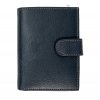 Kožená unisex malá peněženka na karty s RFID ochranou a vysouvacím patentem na karty - navy (modrá)