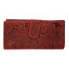 Kožená dámská velká peněženka WILD By Loranzo - červená - ornament