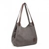 Dámská taška na rameno canvas Kono Saviora - šedá - velikost L