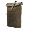 Kožený unisex batoh Hide & Stitches Idaho - olivový 19L