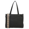 Beagles dámská taška shoperka Malaga s dekorativním popruhem - černá