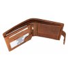 Pánská kožená peněženka s přeskou s obrázky znamení - VONDÁŘ - hnědáART895 TAN INSIDE