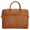 Hide & stitches kožená byznys taška na notebook 15,6" (34.5x19.4 cm) - koňaková
