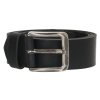 Hide & Stitches Lubbock pánský kožený opasek - černý - 4cm