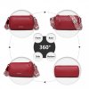 MIss Lulu dámská kožená crossbody kabelka se širokým popruhem LB2309 - červená