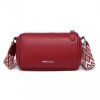 MIss Lulu dámská kožená crossbody kabelka se širokým popruhem LB2309 - červená