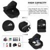 KONO multifunkční batoh s USB portem Richie Small - černý - 17 L
