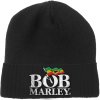 BOB MARLEY UNISEX BEANIE HAT: LOGO čepice - černá