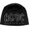 AC/DC UNISEX BEANIE HAT: BACK IN BLACK unisex čepice - černá