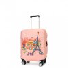 Elastický obal na kufr France S - růžový
