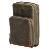 Hide & Stitches Idaho kožená crossbody taška na mobil - olivová