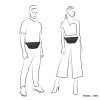 Hide & Stitches Idaho kožená unisex ledvinka - černá