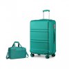 KONO Sada 2 zavazadel -  ABS kufr 96L s cestovní taškou 20L - tyrkysová