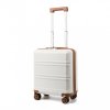 KONO Kabinové příruční zavazadlo s horizontálním designem - ABS - krémová - 25L