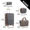 KONO Sada 2 ABS kufrů s víkendovou a kosmetickou taškou - šedo hnědá