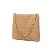 Miss Lulu reliéfní taška přes rameno s řetízkovým popruhem - camel