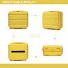 KONO Set 4 kufrů z polypropylenu - 15L, 44L, 77L, 111L - žlutá