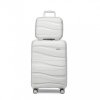 KONO Cestovní sada kabinového kufru a toaletního pouzdra - bílá - 39L/11L