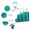 KONO Set 4 kabinových zavazadel s horizontálním designem - ABS - tyrkysová - 10L/44L/66L/96L