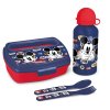 Dárkový set Mickey Mouse svačinový box s příborem a láhev 400 ml