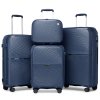 KONO set cestovních kufrů s toaletním pouzdrem BRITISH TRAVELLER - navy -15/40/68/97