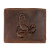 Luxusní kožená peněženka s 3D Štírem - hnědá